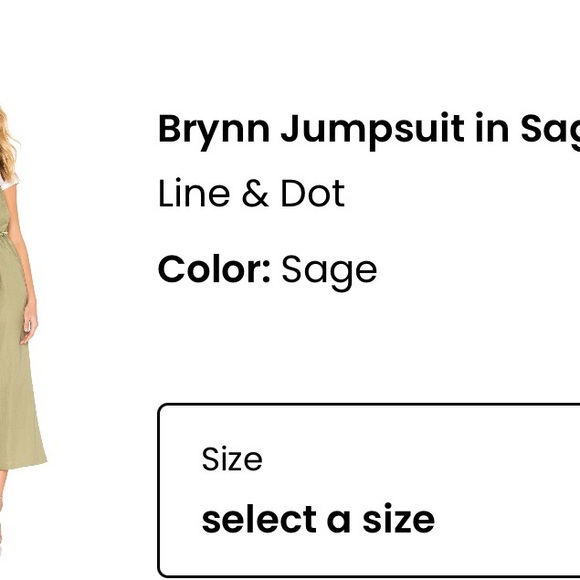 Line & Dot Sage Linen Jumpsuit - Picture 2 of 4